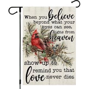 Red Bird Christmas Garden Flag 12”x18”